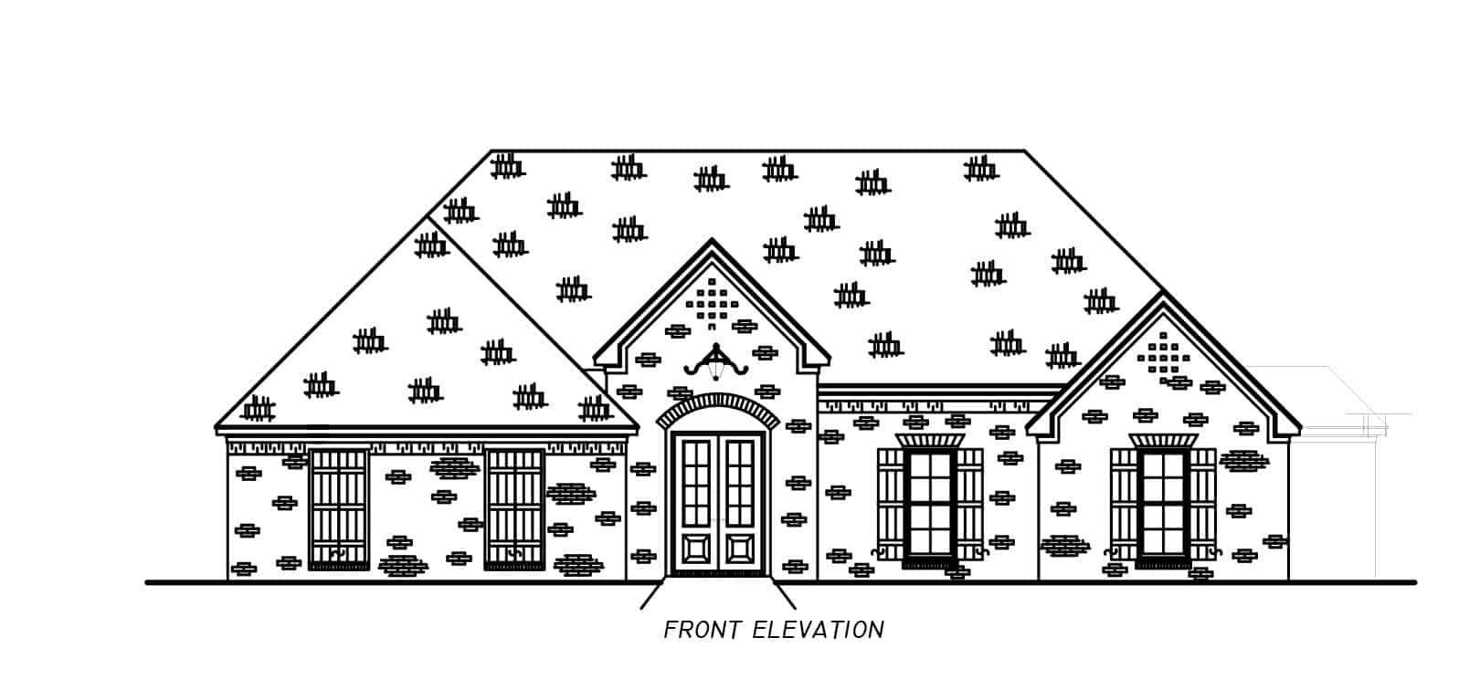 Home Plan Front Elevation of this 4-Bedroom,2322 Sq Ft Plan -140-1135