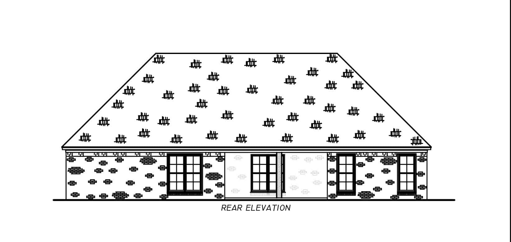 Home Plan Rear Elevation of this 4-Bedroom,2322 Sq Ft Plan -140-1135