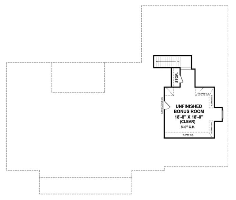 Floor Plan Upper Level of Acadian Plan #141-1001