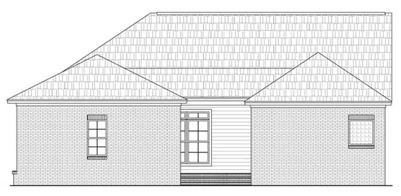 Home Plan Rear Elevation of this 3-Bedroom,2050 Sq Ft Plan -141-1002