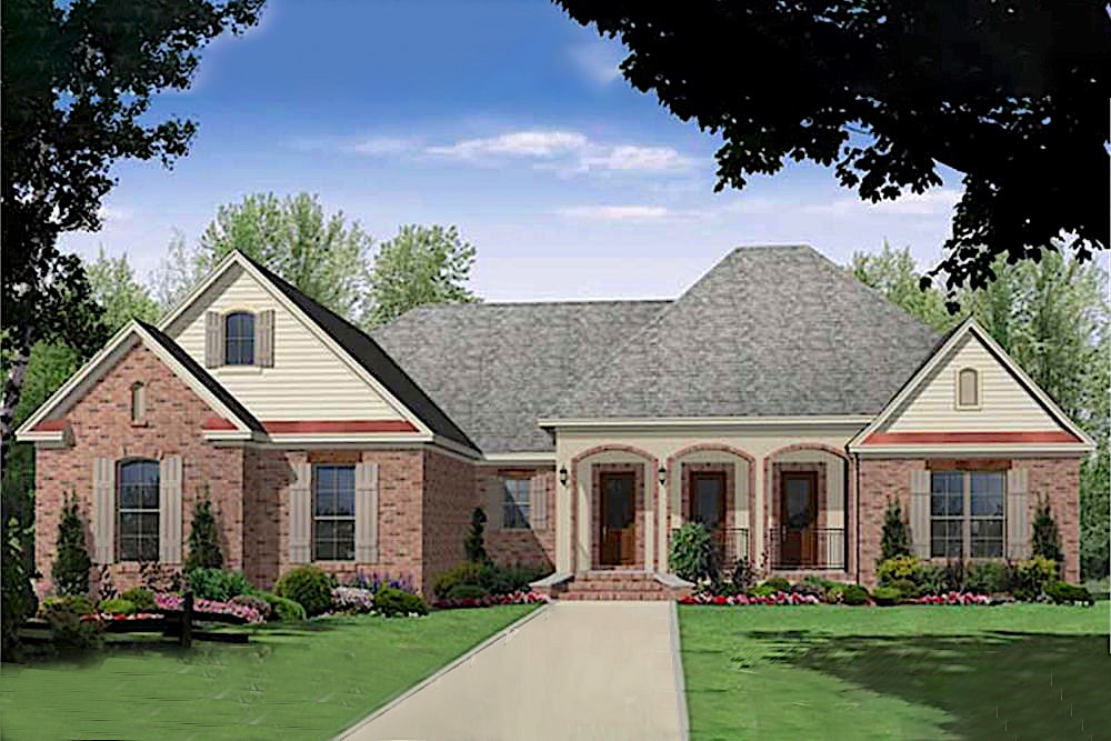 Acadian home plan (ThePlanCollection: House Plan #141-1003)
