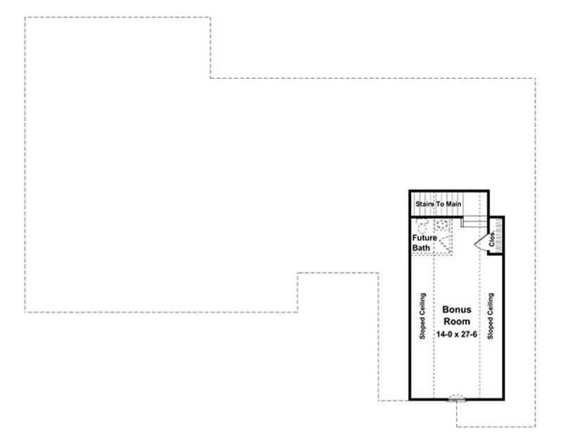 Floor Plan Bonus Room of Ranch Plan #141-1004
