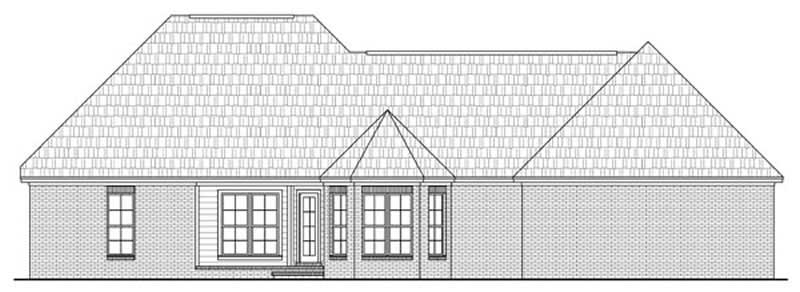 Home Plan Rear Elevation of this 3-Bedroom,1600 Sq Ft Plan -141-1006