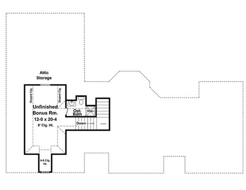 Floor Plan Second Story of Country Plan #141-1006