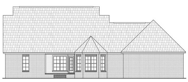 Home Plan Rear Elevation of this 3-Bedroom,1635 Sq Ft Plan -141-1007