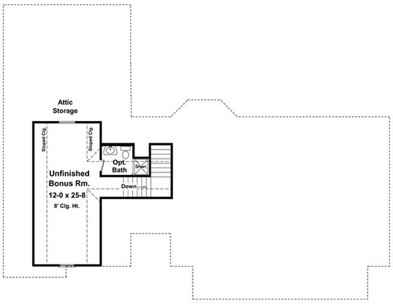 Floor Plan Second Story of Country Plan #141-1007