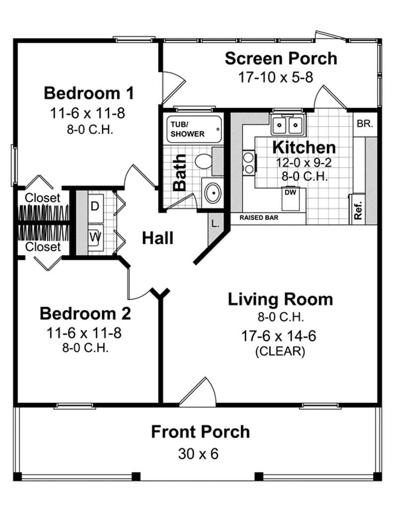 Floor Plan First Story of Country Plan #141-1008