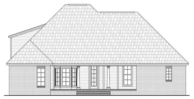 Home Plan Rear Elevation of this 3-Bedroom,1917 Sq Ft Plan -141-1009