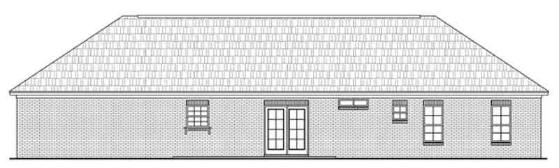 Home Plan Rear Elevation of this 3-Bedroom,1570 Sq Ft Plan -141-1010