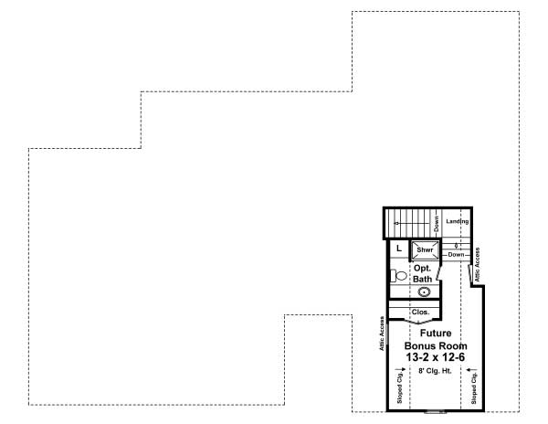 Floor Plan Second Story of Country Plan #141-1014