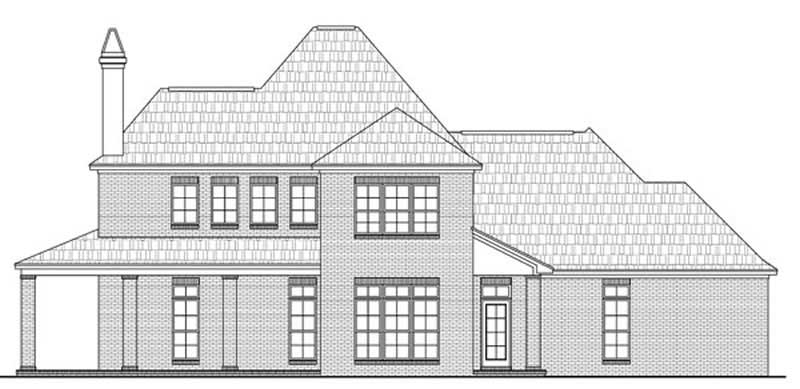 Home Plan Rear Elevation of this 3-Bedroom,2706 Sq Ft Plan -141-1016