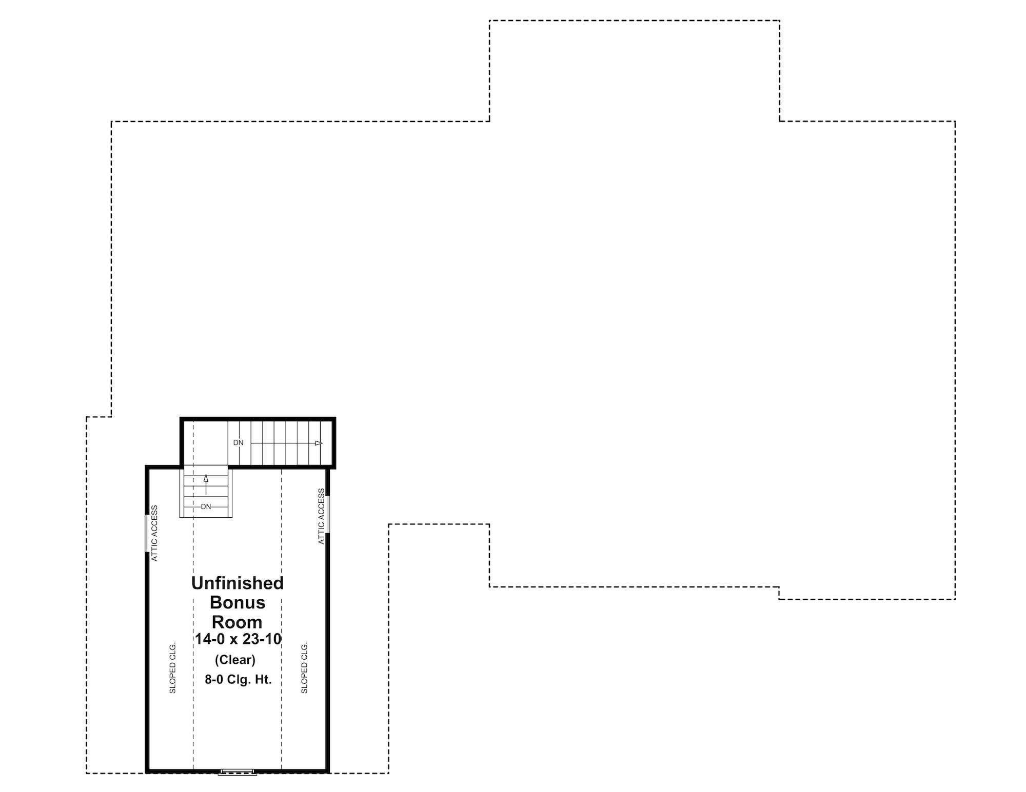 Floor Plan Bonus Room of Country Plan #141-1023