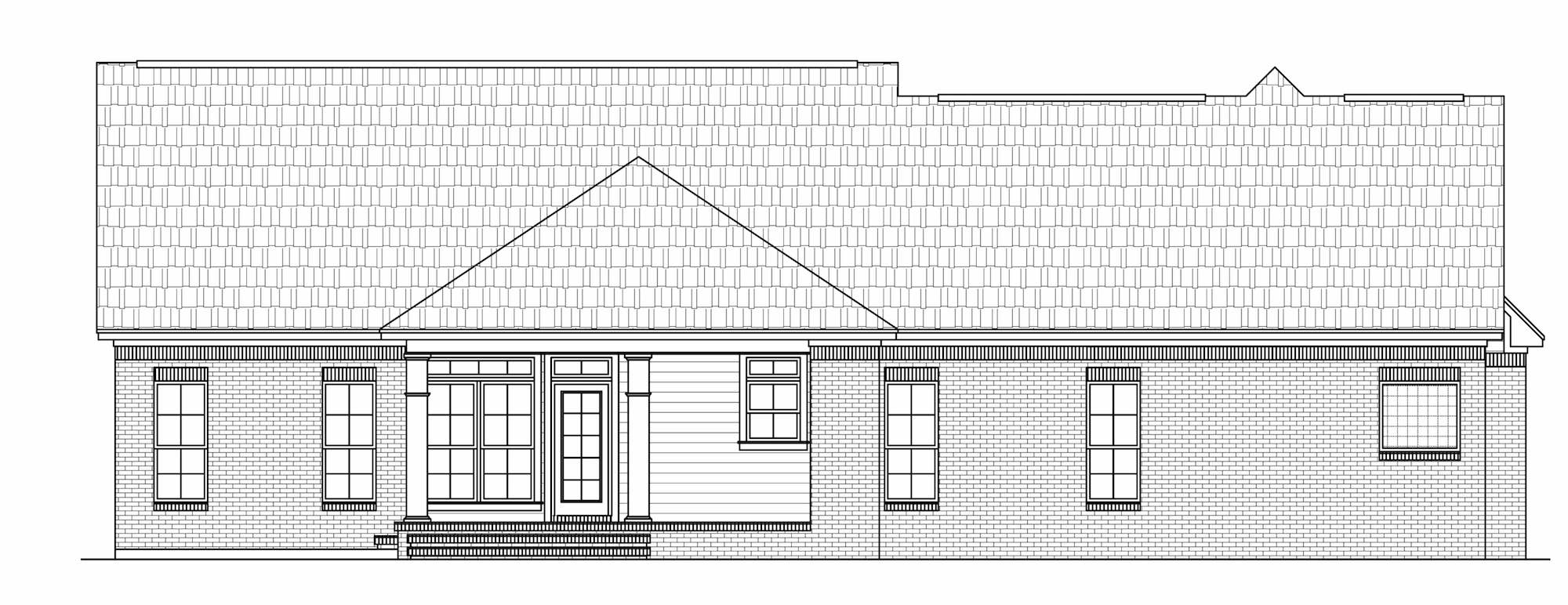 Home Plan Rear Elevation of this 3-Bedroom,2000 Sq Ft Plan -141-1023