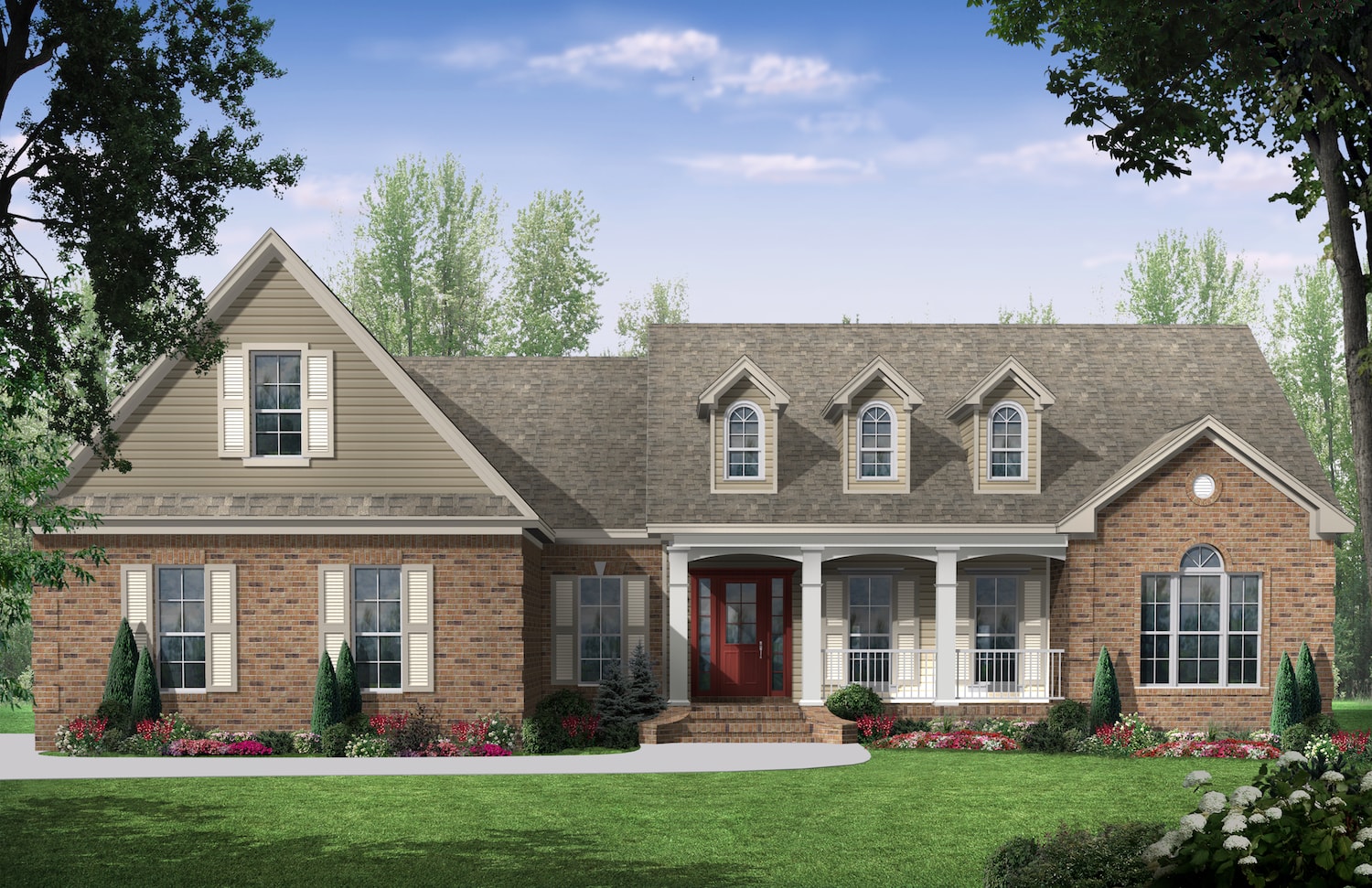 Front View of this 3-Bedroom, 2000 Sq Ft Plan - 141-1023