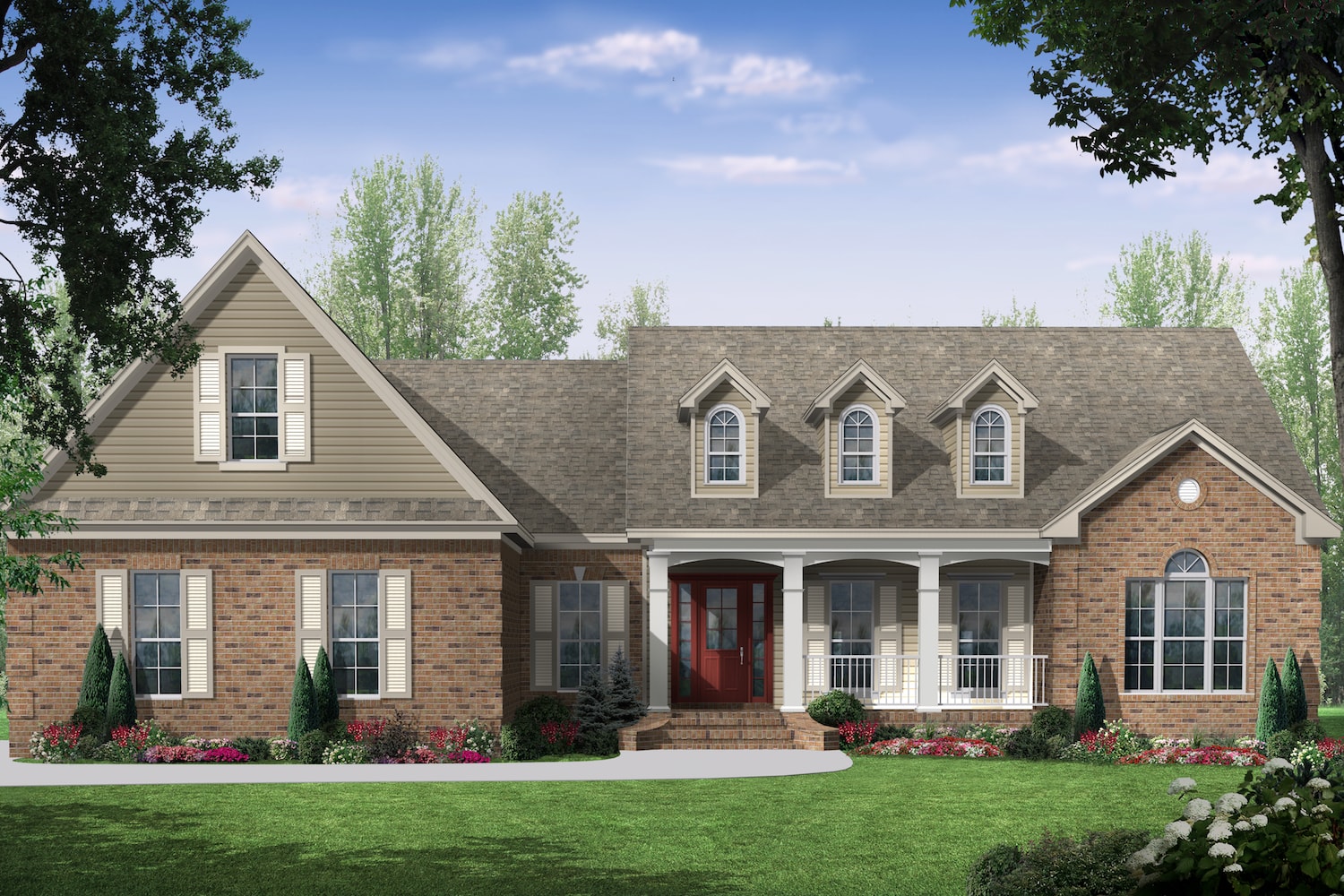 Country style home (ThePlanCollection: Plan #141-1023)