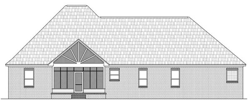 Home Plan Rear Elevation of this 3-Bedroom,2216 Sq Ft Plan -141-1025