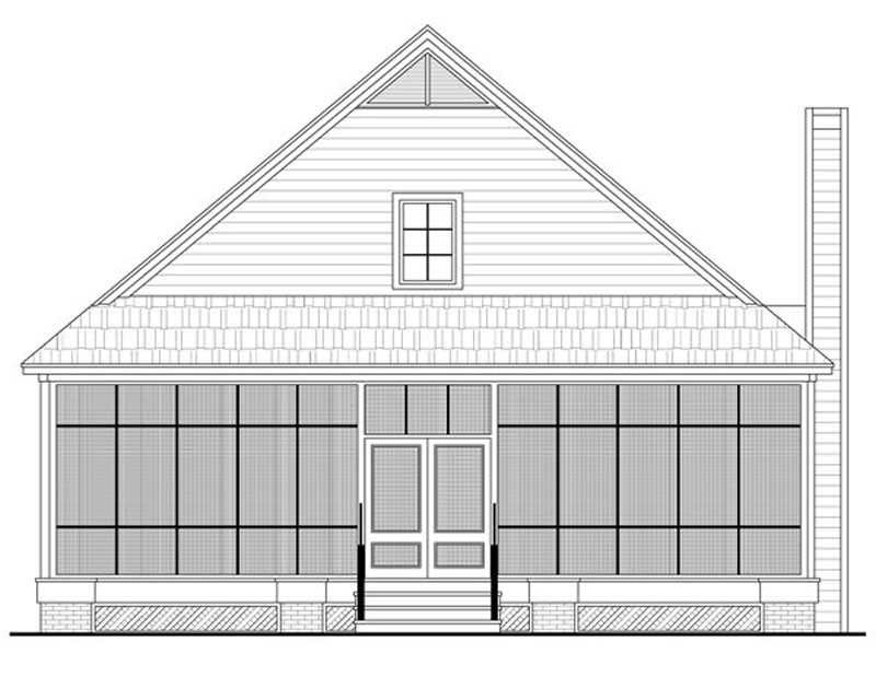 Home Plan Rear Elevation of this 3-Bedroom,1900 Sq Ft Plan -141-1027