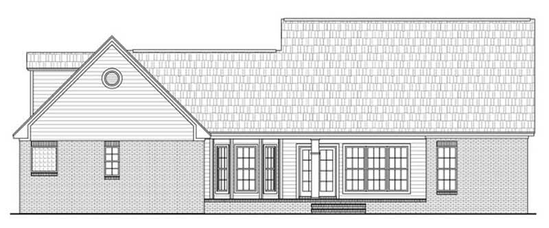 Home Plan Rear Elevation of this 4-Bedroom,3739 Sq Ft Plan -141-1028