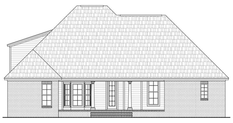 Home Plan Rear Elevation of this 3-Bedroom,1898 Sq Ft Plan -141-1029