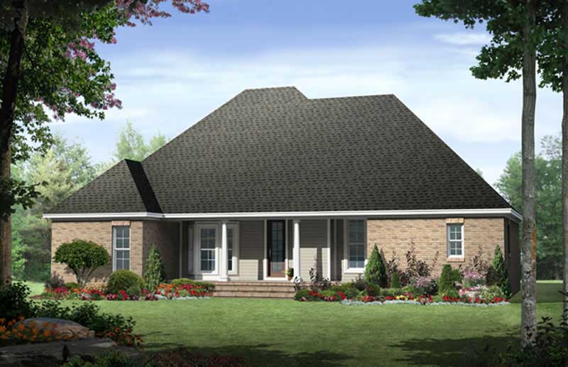 Home Plan Rear Elevation of this 3-Bedroom,1898 Sq Ft Plan -141-1029