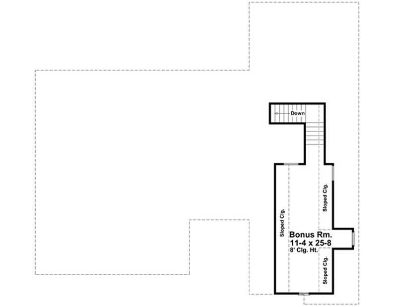 Floor Plan Bonus Room of Country Plan #141-1030