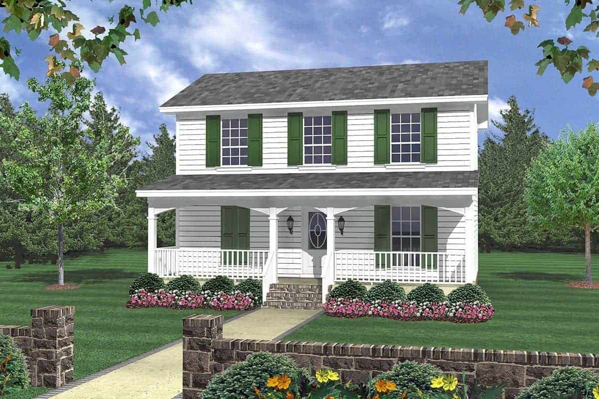 Front elevation of Country home (ThePlanCollection: House Plan #141-1031)