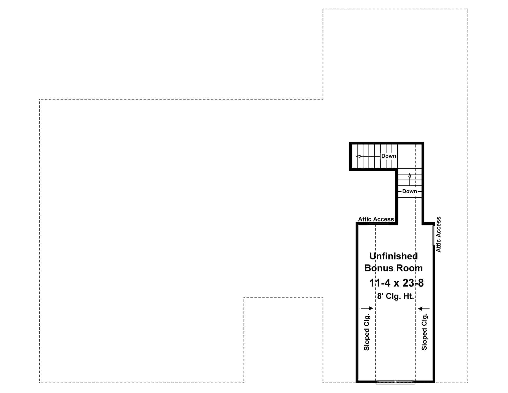 Floor Plan Bonus Room of Country Plan #141-1035