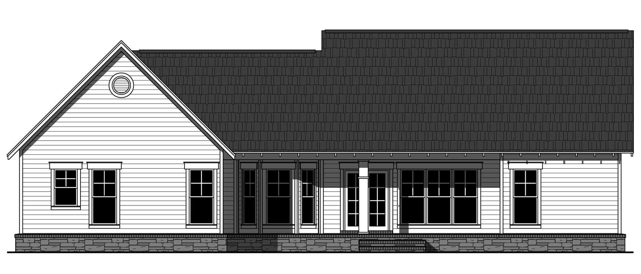 Home Plan Rear Elevation of this 3-Bedroom,1800 Sq Ft Plan -141-1035
