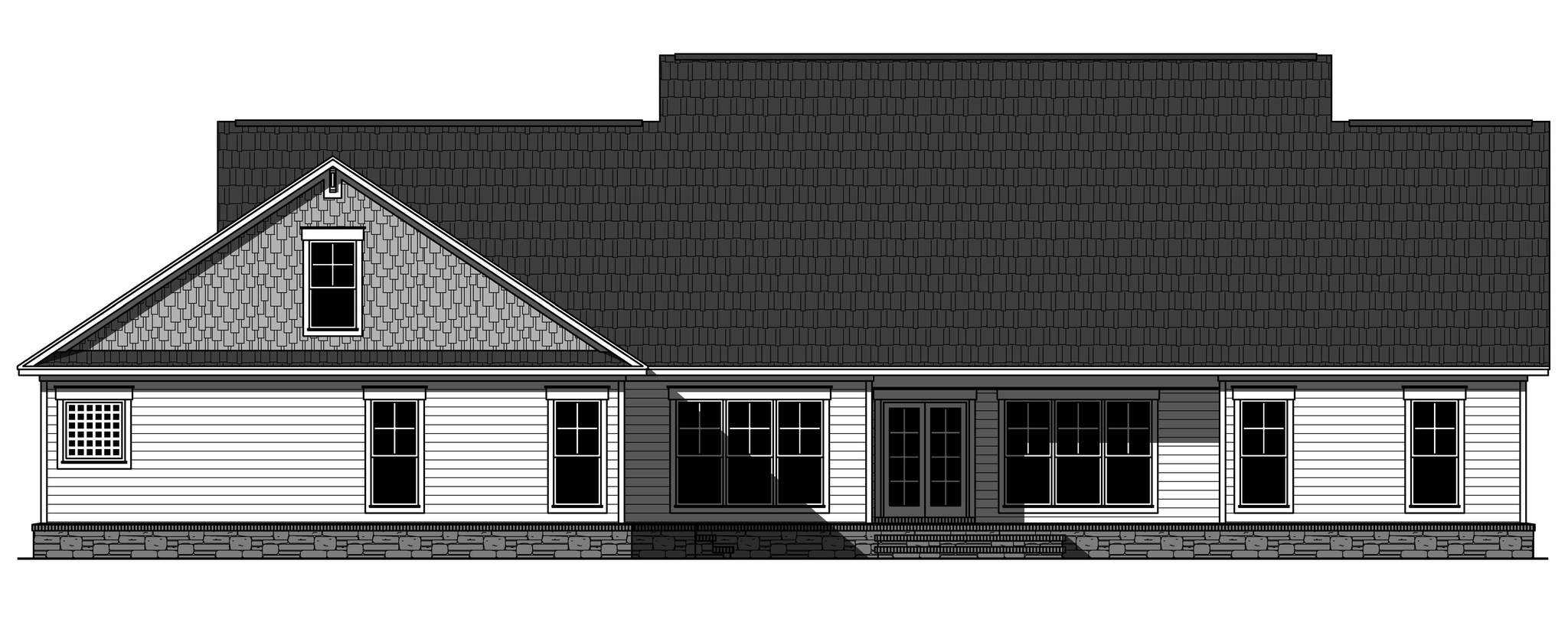 Home Plan Rear Elevation of this 4-Bedroom,2800 Sq Ft Plan -141-1038
