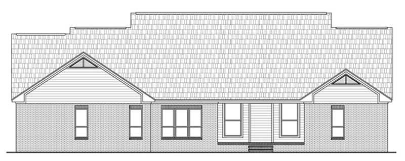Home Plan Rear Elevation of this 4-Bedroom,2769 Sq Ft Plan -141-1040