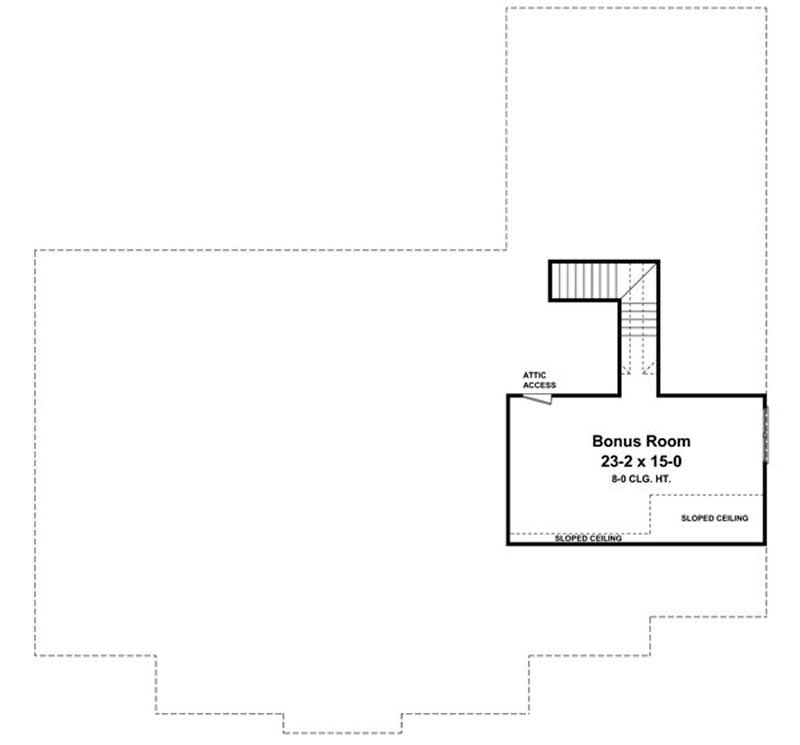 Floor Plan Bonus Room of Country Plan #141-1040