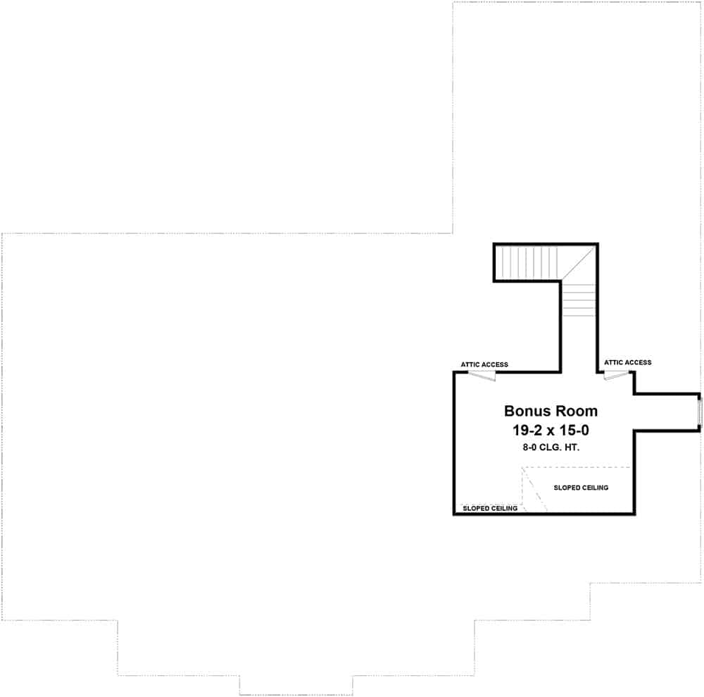Floor Plan Bonus Room of Country Plan #141-1041