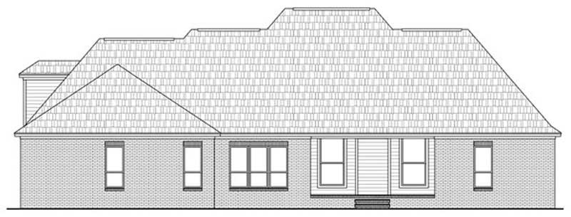 Home Plan Rear Elevation of this 4-Bedroom,2769 Sq Ft Plan -141-1041
