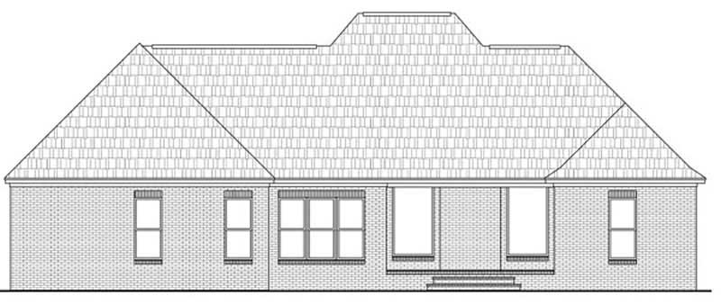 Home Plan Rear Elevation of this 3-Bedroom,2100 Sq Ft Plan -141-1042