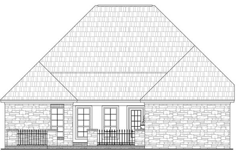 Home Plan Rear Elevation of this 3-Bedroom,2000 Sq Ft Plan -141-1045