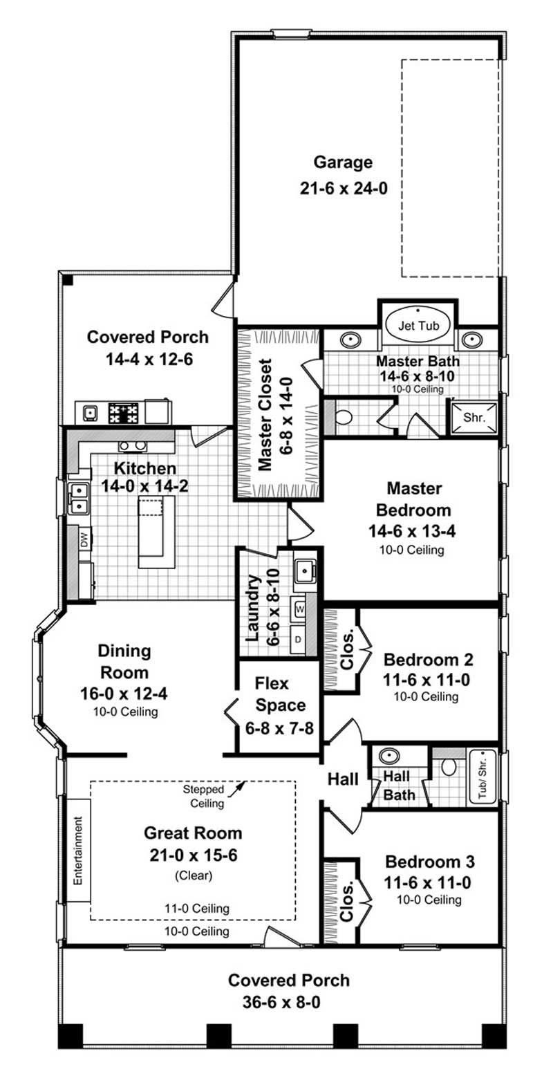 Floor Plan First Story of Plan #141-1047