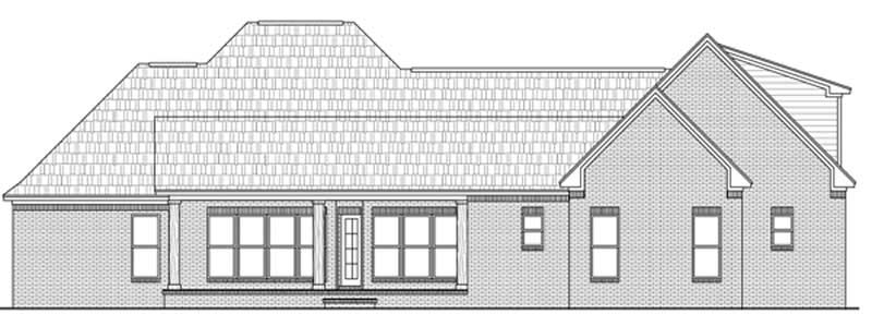 Home Plan Rear Elevation of this 4-Bedroom,2851 Sq Ft Plan -141-1053