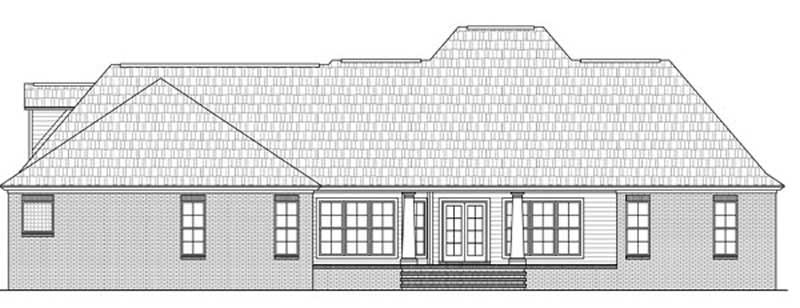 Home Plan Rear Elevation of this 4-Bedroom,2491 Sq Ft Plan -141-1055