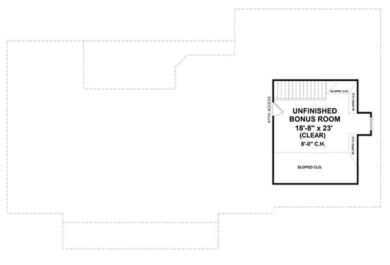 Floor Plan Bonus Room of Country Plan #141-1055
