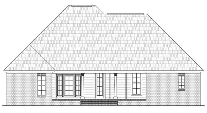 Home Plan Rear Elevation of this 3-Bedroom,1876 Sq Ft Plan -141-1056