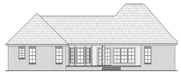 Home Plan Rear Elevation of this 3-Bedroom,1879 Sq Ft Plan -141-1057