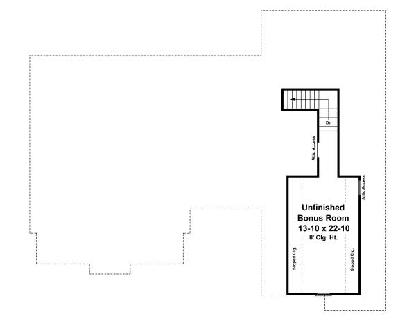 Floor Plan Second Story of Country Plan #141-1058
