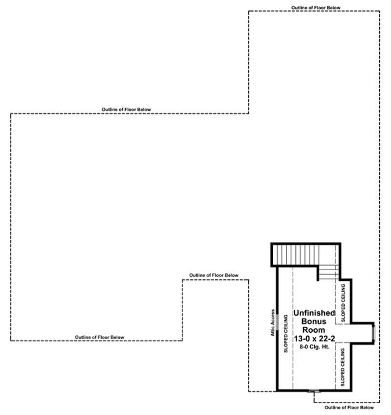 Floor Plan Second Story of Country Plan #141-1060