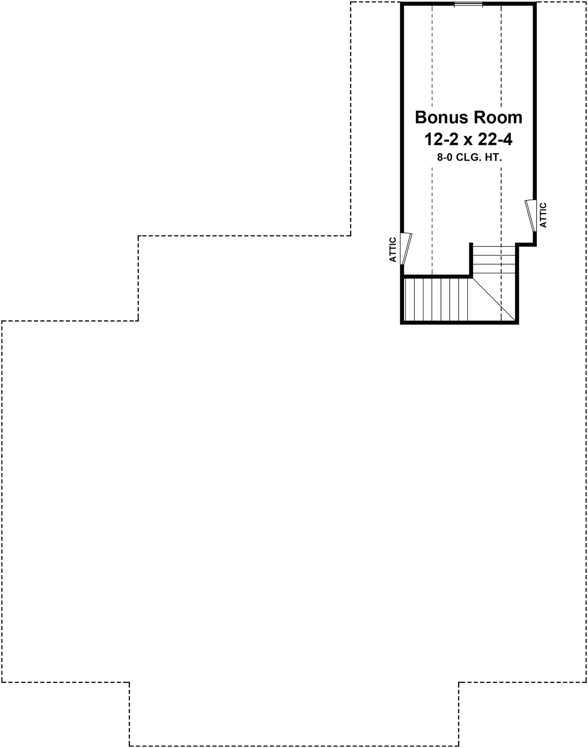 Floor Plan Bonus Room of Country Plan #141-1061
