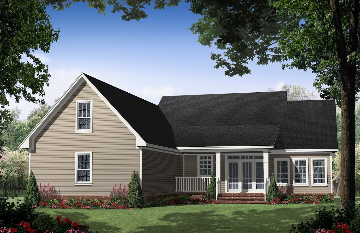 Home Plan Rear Elevation of this 3-Bedroom,1888 Sq Ft Plan -141-1061