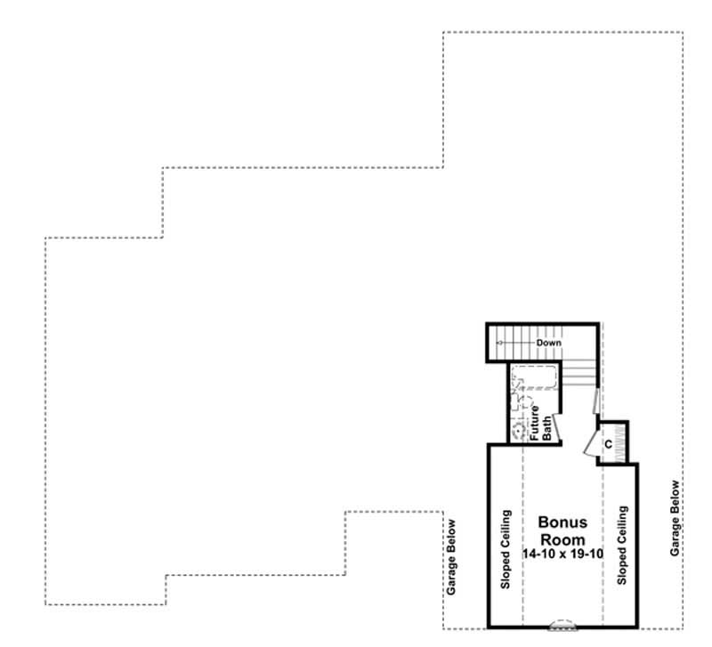 Floor Plan Second Story of Country Plan #141-1063