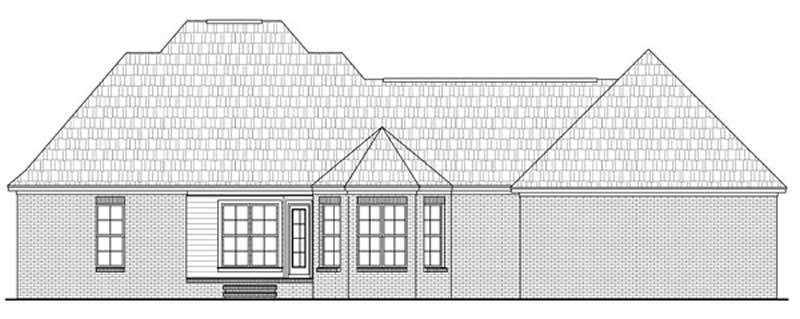Home Plan Rear Elevation of this 3-Bedroom,1635 Sq Ft Plan -141-1066