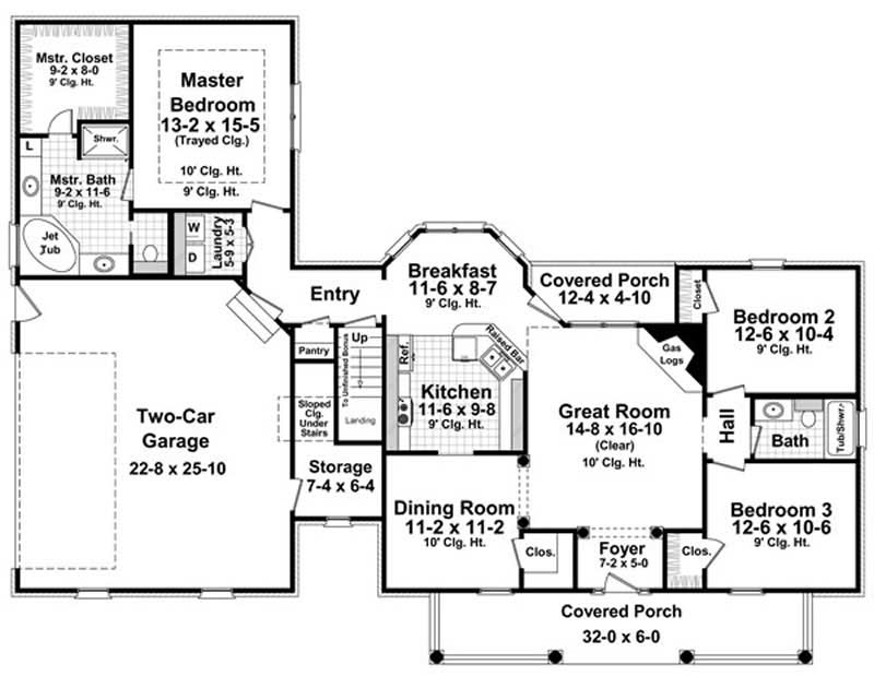 Floor Plan Fifth Story of Acadian Plan #141-1066