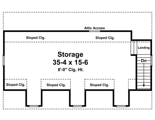 Floor Plan Second Story of Garage w/Apartments Plan #141-1068