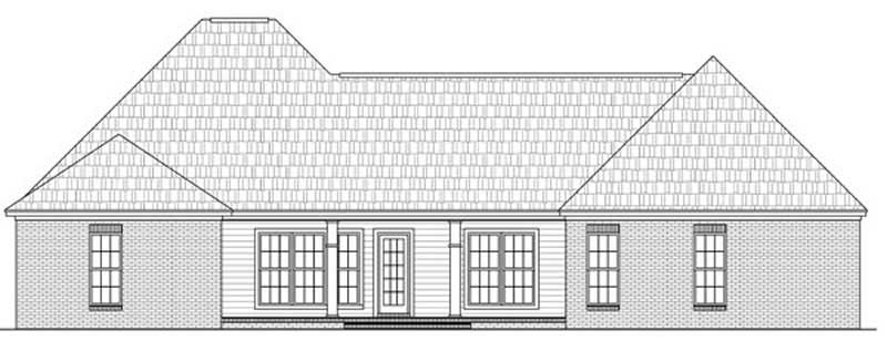 Home Plan Rear Elevation of this 4-Bedroom,2100 Sq Ft Plan -141-1071